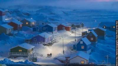 idzii - Wioska rybacka w Grenlandii dokladnie w Upernavik (✌ ﾟ ∀ ﾟ)☞ o zmierzchu pokr...