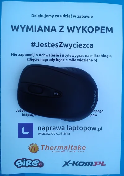 Zwanek - @naprawalaptopow:

Myszka dotarła cało i zdrowo. Poczta, o dziwo, nic nie po...