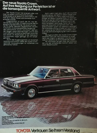 ropppson - Reklama #toyota #crown z 1981 roku
#jdmboners #motoryzacja #samochody #80s...