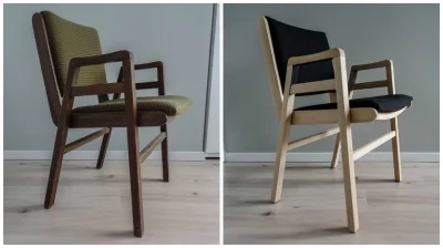 miksu1 - Nowe życie drugiego już starego PRLowego krzesła wykonane przez #rozowypasek...