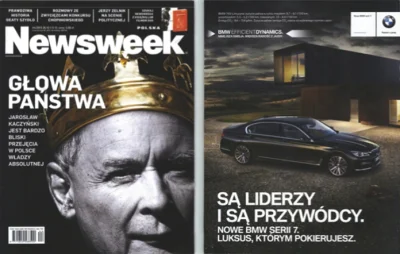 Dziekan5 - Dzisiejsza okładka Newsweeka oraz druga strona.

#polityka #BMW #reklama...