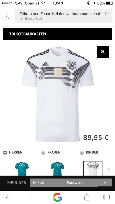 rafgg - Sprawdzilem ile kosztuje koszulka niemiec na stronie ich zwiazku.
Wyobrazacie...