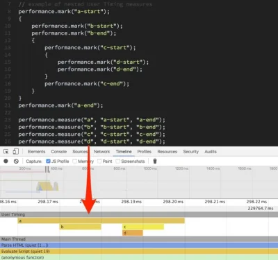regis3 - Nowe Chrome (Canary) DevTools pokazują od teraz pomiary czasowe użytkownika....