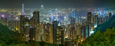 t.....e - Dawno temu w Hong Kongu... Panorama z Victoria's Peak, wyspa Hong Kong, za ...
