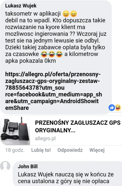 Znany_polityk - Cierpy mają nowy patent na walkę z uberem (╯°□°）╯︵ ┻━┻

https://www.f...