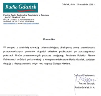 adam2a - Radio Gdańsk odwołuje nagrodę za najdłuższe oklaski, bo wygrał nieprawomyśln...