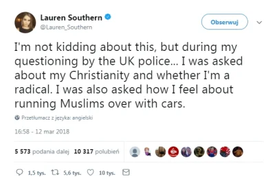 aifeme - O #!$%@? 00 
https://twitter.com/LaurenSouthern/status/973226791774105600