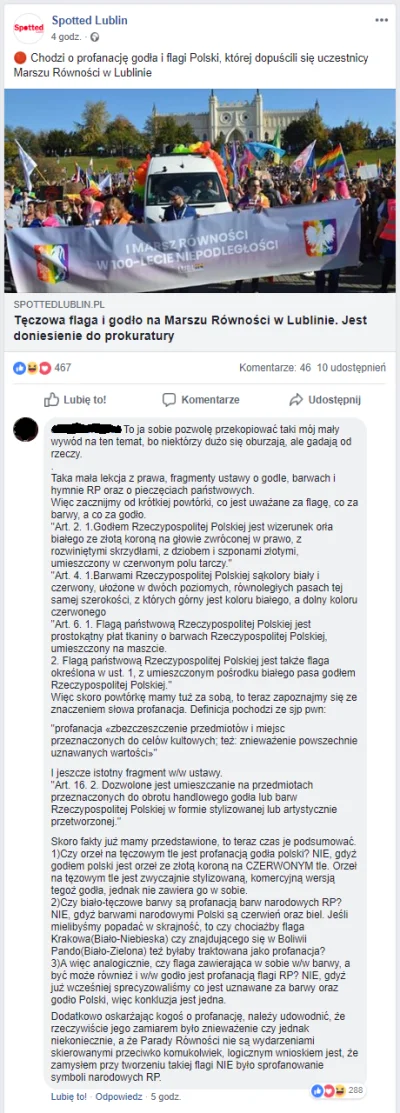 D.....m - Gość nieźle wyjaśnił tych bóldupiących o "profanowanie" godła


#homosek...