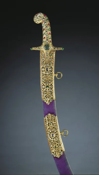 myrmekochoria - Szabla (złoto, rubiny, diamenty i szmaragdy), Indie XIX wiek. Za coś ...