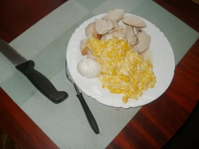 anonymous_derp - Dzisiejsze śniadanie: Duszone filety z piersi kurczęcych, jajecznica...