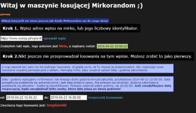 Nirin - @Nirin: Wygrał użytkownik bogdanski. I to on zgodnie z treścią wpisu otrzymuj...