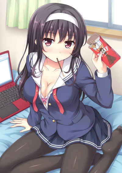 Azur88 - #randomanimeshit #saenaiheroinenosodatekata #kasumigaokautaha #longhair #bla...