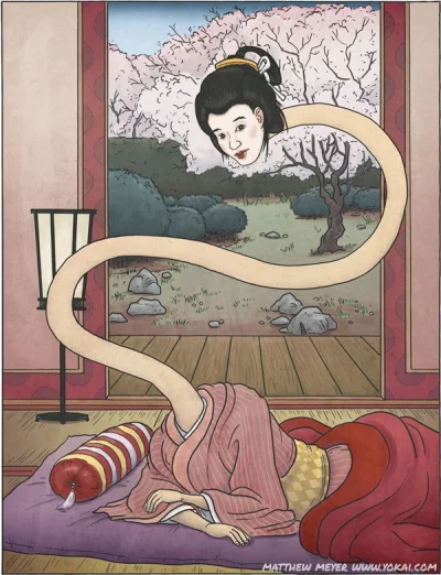 Utsuro - Rokurokubi (轆轤首 w wolnym tłumaczeniu "Rozciągająca się szyja") to kobiety, k...