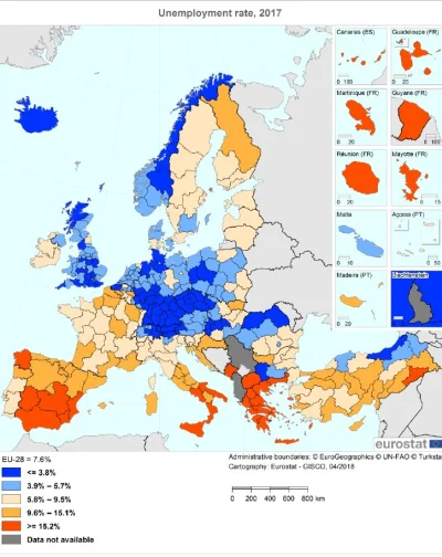 Tom_Ja - [Eurostat] Bezrobocie w unijnych regionach w 2017: najniższe w czeskiej Prad...