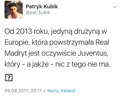 realbs - Ten tweet idealnie opisuje Juventus i jego szczęście w LM w ogóle

#realma...