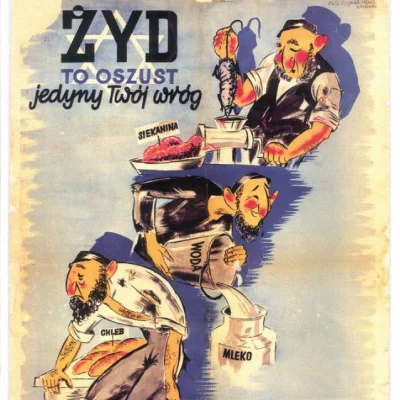 antros - #zyd #plakat #propaganda #iirp #miedzywojnie #antysemityzm