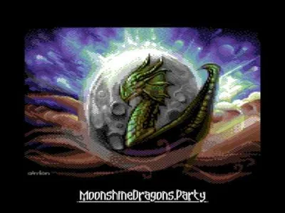 xandra - Zaproszenie na commodorowskie demoparty Moonshine Dragons by Bonzai. Party o...