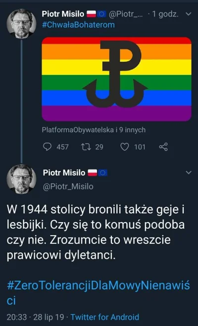 I.....o - Dziwni ludzie widzą święty symbol Polski Walczącej na tle sodomickiej flagi...