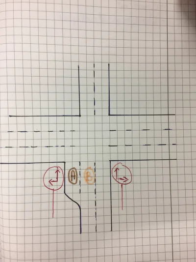 maxie - Zapala się zielone światło. Czy B może skręcić w lewo? Czy A może zająć dowol...