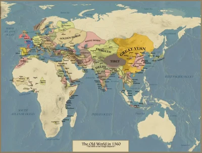 takitamktos - Mapa świata w 1360 roku.

#historia #mapy #kartografia #sredniowiecze