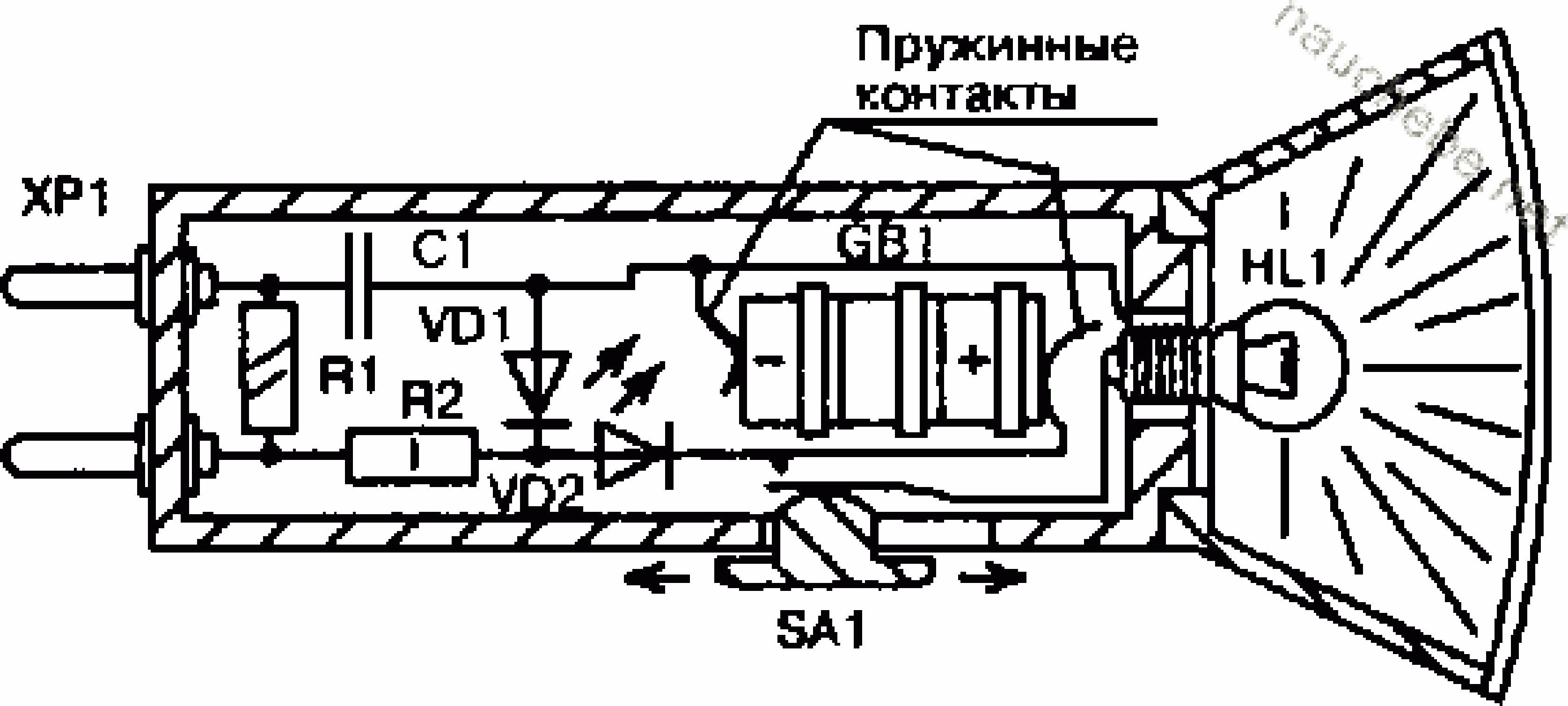 Схема фонарика с зарядкой