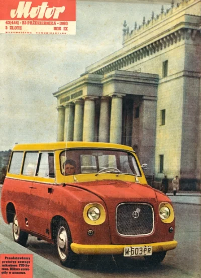 SonyKrokiet - Syrena Mikrobus na okładce "Motoru" z 1960 roku