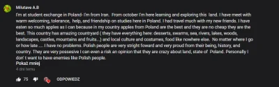 kryniow - Znaleziony pod filmikiem komentarz Irańczyka, który przyjechał do Polski w ...