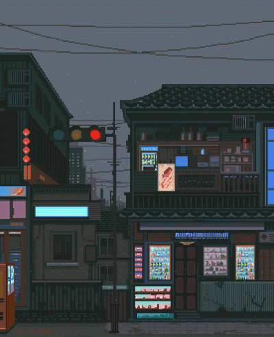 bizonekbozonek - Tokyo.
#pixelart #gif #cityscape