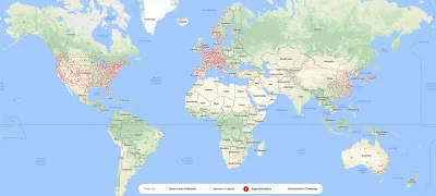 anon-anon - Mapka z obecnymi i planowanymi na najbliższe miesiące stacjami Supercharg...