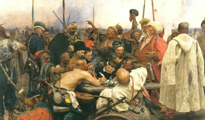 gosvami - Kozacy piszą list do sułtana. Obraz pędzla Ilji Riepina namalowany w latach...