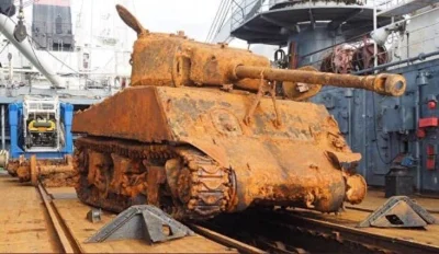 Zwiadowca_Historii - Sherman M4 zaraz po wyłowieniu