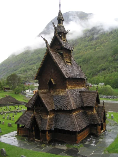 sandra925 - Kościół w Borgund - jedyny klepkowy kościół Norwegii wzniesiony ok. 1150 ...