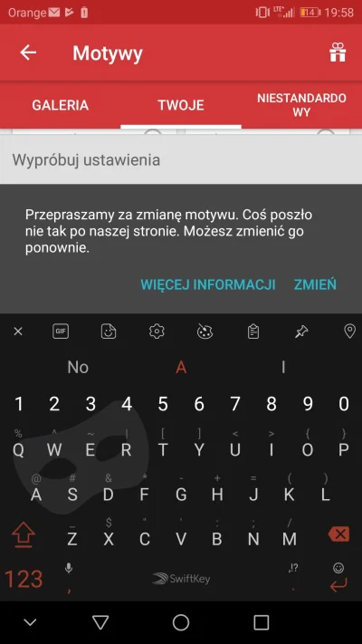 Route6 - Zna ktoś taki przypadek? Motyw klawiatury zmienił mi się sam podczas pisania...