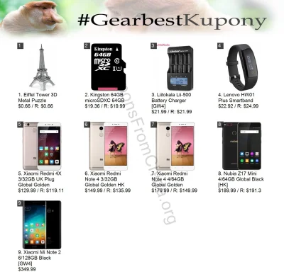 n_____S - Witam w tagu #GearbestKupony,
poniżej publikuję kupony ze sklepu interneto...