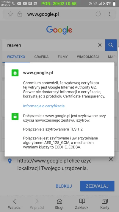 PiotrPiotroWielki - Mam pytanko, co oznacza że serwer nie dostarczył informacji o cer...