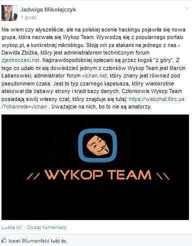 janoosh - Kurde, wydało się.
#wykopteam #hacking #afera