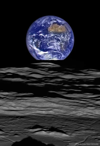 crabnebula - Zdjęcie "wschodzącej Ziemi" na tle powierzchni Księżyca wykonane przez L...