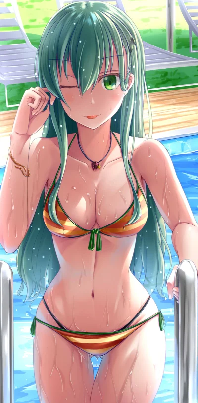 bakayarou - #randomanimeshit #kancolle #kantaicollection #suzuya #pantsu #swimsuit #a...