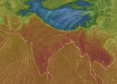 D.....o - zajebista różnica temperatur pomiędzy subkontynentem Indyjskim a Himalajami...