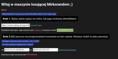 magicvr - Mirkorandom przemówił: zwycięzcą losowania z tego wpisu jest @Beczkowy, gra...