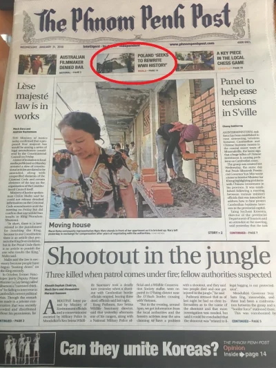 bojowonastawionaowca - Dzisiejsza okładka jednej z większych kambodżańskich gazet.

...
