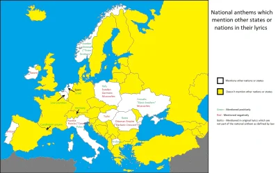 Assailant - Mapka dla całej Europy w hymnie których krajów pojawia się jaki kraj (zie...