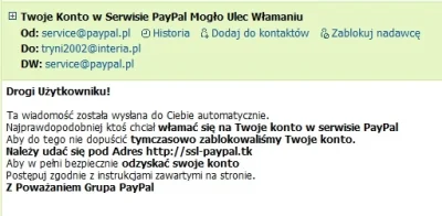 r.....a - Tym razem już nie #allegro ale #paypal. Uwaga, #drogiblipie, znowu phishing...