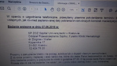 tracerr - Jutro tj. 07.06, o 7:30 badania wstępne w Szpitalu Uniwesyteckim w Krakowie...