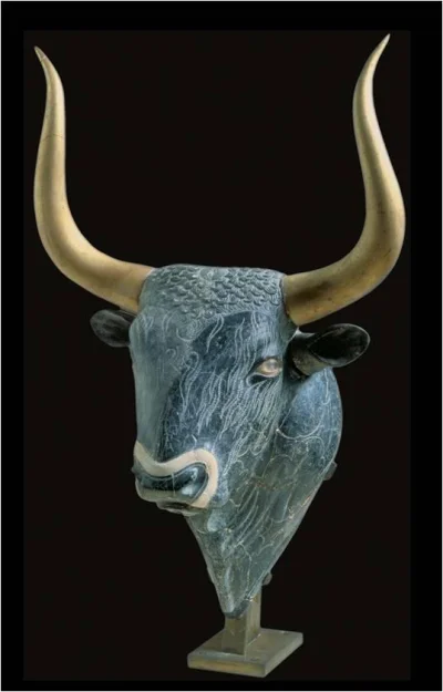 myrmekochoria - Głowa byka (ryton) z Małego Pałacu w Knossos, Kultura minojska 1450 -...