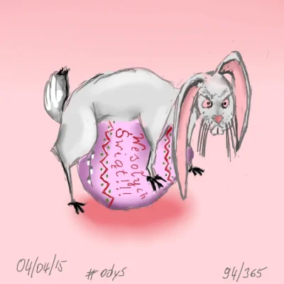 odys - 94/365 ; króliczek pisankowy ; Ten Egg jest mój !!!
#365kwiecien #odysrysuje