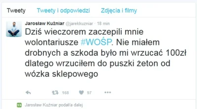 o.....y - Kolejne skandaliczne zachowanie #kuzniar­a...

#wosp #sekretykuzniara #be...