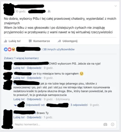 s.....z - Ale kisnę z tego co niektórzy moi znajomi piszą na fejsbukach w związku z a...