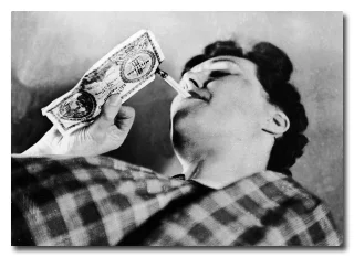 stahs - Pani odpala papierosa banknotem o wartości miliarda pengo:)