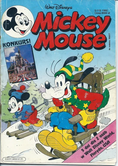 pcela - Komiks Mickey Mouse nr 3 (13) z 1992r. Stan dobry+.
Komiks był wydawany prze...